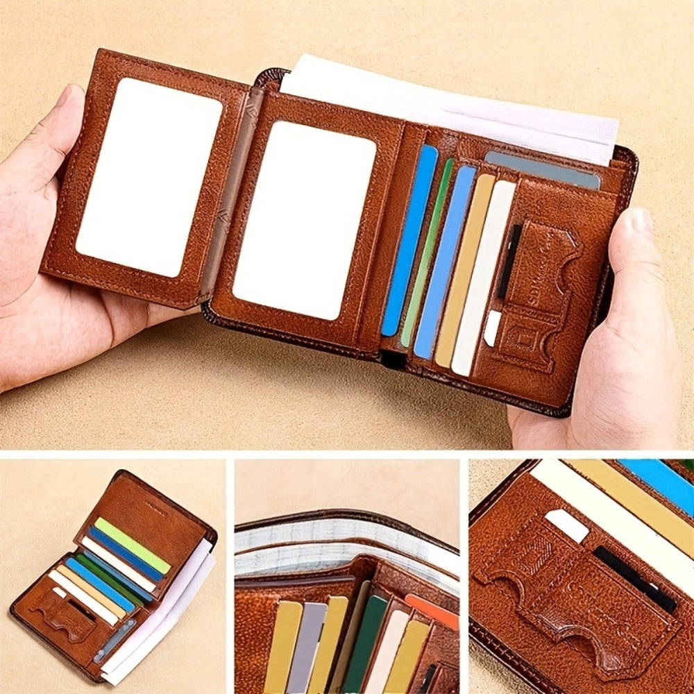 [BANYANU] Premium Wallet for Men, Men'S Wallet, RFID Blocking Trifold/Bifold Genuine Leather, Minimalist Credit Card Holder, Perfect Men'S Gift