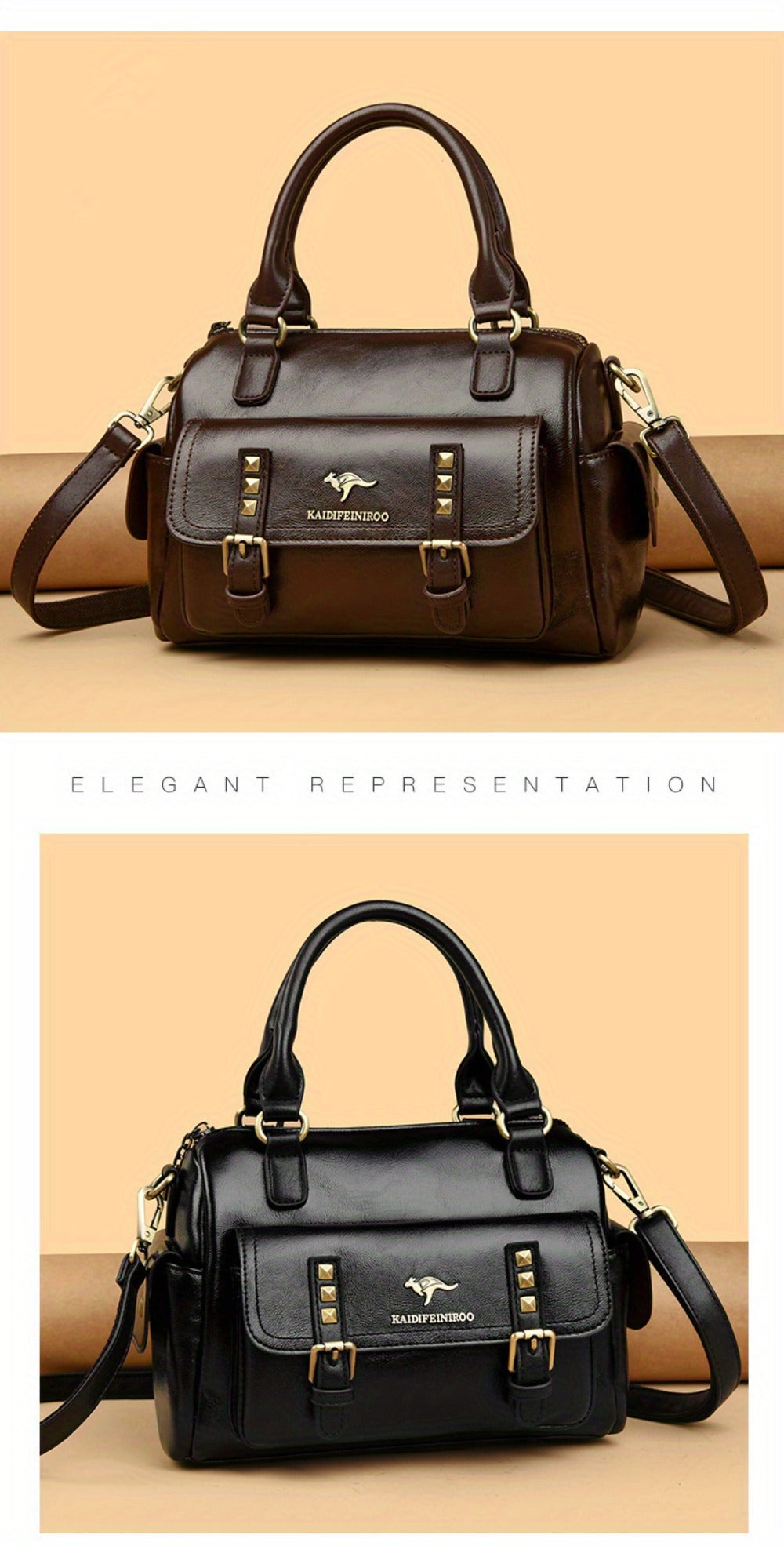 Women's Large Capacity PU Handbag & Crossbody Bag with Multi-Layer Pockets - Retro Style Handbags Suitable for Travel,, Shopping - Burgundy// - Zipper Closure & - Ideal Gift