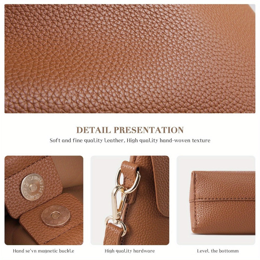 2pcs/Set Local Designer Hobo Purses For Women, A Soft Shoulder Tote Bag And A Compact Crossbody Bag - A Bag Set For Women, Suitable As A Birthday Or Mother'S Day Gift. Large Bags Are Used For Shopping, Small Bags Are Used For Shopping.