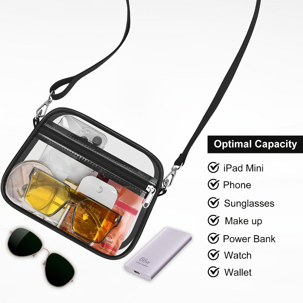 Clear Purses for Women Stadium Clear Bag Stadium Approved Crossbody Concerts Bag for Game Day, Events, Sports