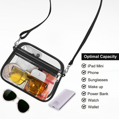 Clear Purses for Women Stadium Clear Bag Stadium Approved Crossbody Concerts Bag for Game Day, Events, Sports