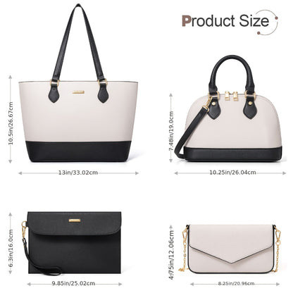 UKEIN 4pcs Set of Women'S Stylish Handbags, Purses, Wallets, Tote Bags, And Casual Crossbody Bags, Perfect Valentine'S Day Gift for Women And, Includes 4 Satchel Purses