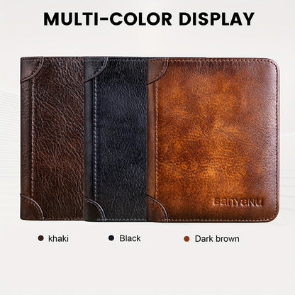 BANYANU Premium RFID Blocking Wallet For Men, Billeteras De Hombre, Minimalist Bifold/Trifold Design, Slim Card Holder For Travel, Shopping, Birthday, Father'S Day Gift