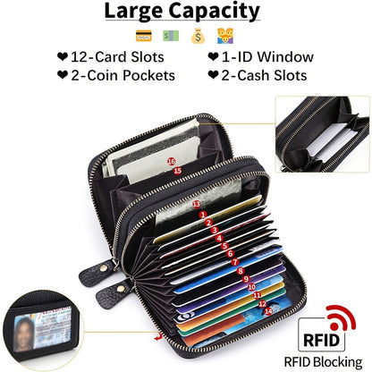 1pc, Women'S Wallet, RFID Blocking Purse, Classic Style 12-Card Slots, Coin Pockets & Cash Compartments, Elegant Gift