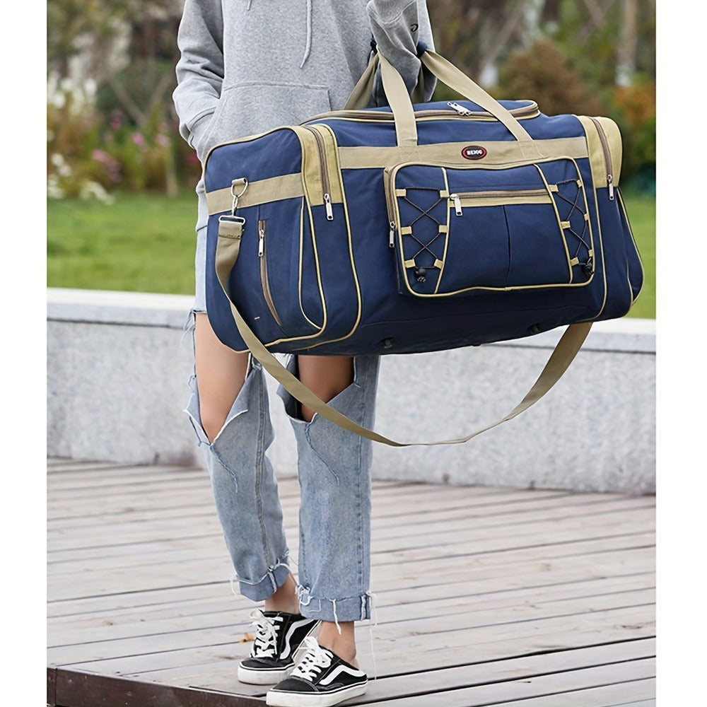 19.02gal Large Luggage Duffle Bag Foldable Lightweight Weekender Travel Bag Multi-Functional Carry Bag for Men Women