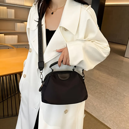 Solid Nylon Handbag Adjustable Strap Simple Shoulder Bag Large Capacity Work Travel Sling Bag for Women 2025