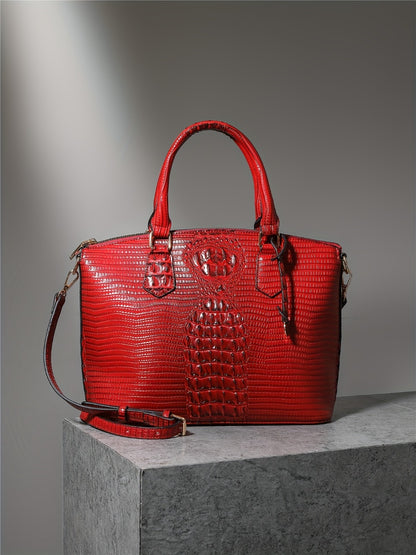 Women'S Work Handbag Featuring a Crocodile Design, a Spacious Crossover Style, And a High-End Fashionable Look. This Elegant Bag Includes a Detachable Shoulder Strap And a Secure Zipper, Making It a Perfect Gift for Christmas Or Thanksgiving