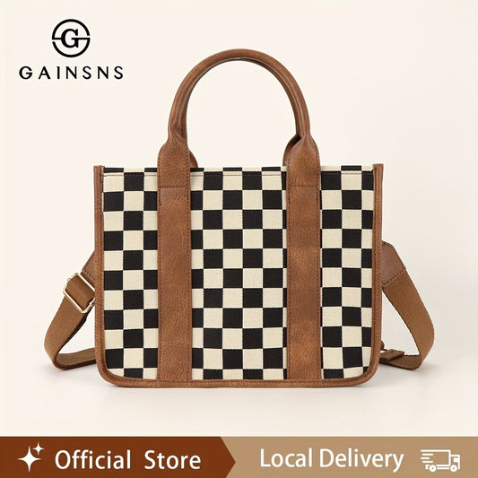 GAINSNS Mini Tote Bag for Women Shoulder Bags Crossbody Bag Handbag Satchel Bag Teacher Handbag - School Work Office Travel Beach