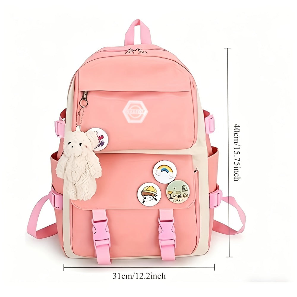 Backpack for Women – 4-Piece, Canvas, for Travel & School | Bag Vero – detail view 7
