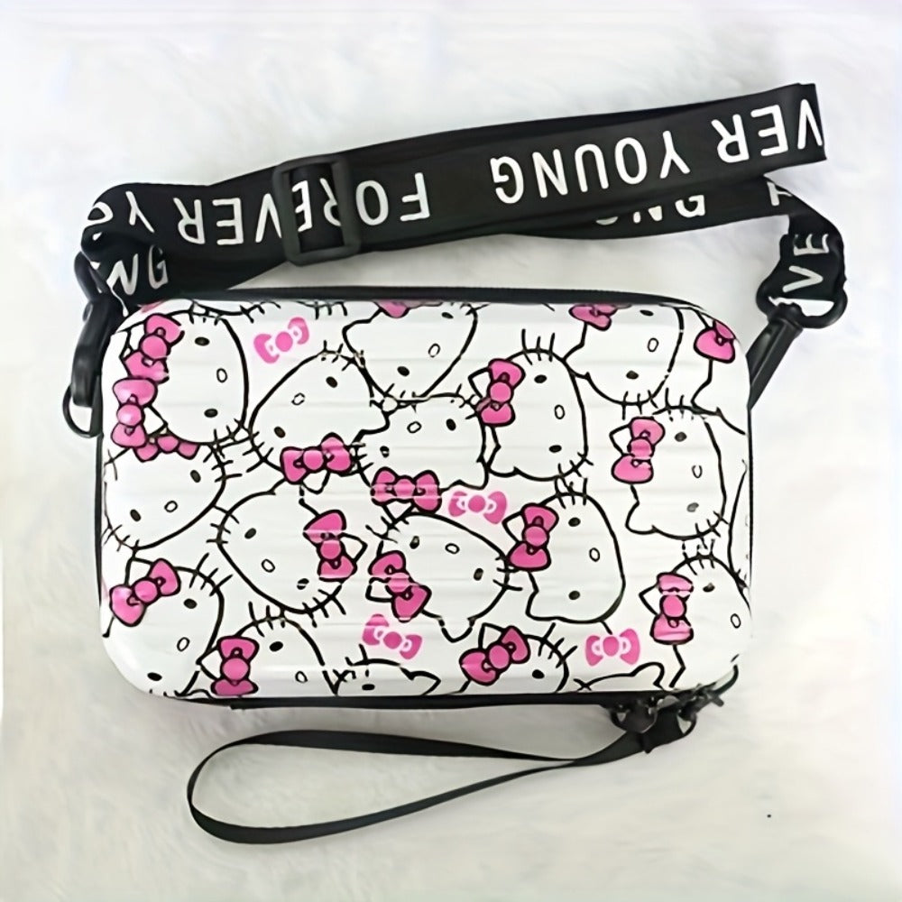KT Women's Mini Crossbody Bag - Compact Purse with Adjustable Strap, Zipper Closure, Lightweight PVC Hard Shell Case for Everyday, Travel, Parties - Cute Gift for Women & Teens, Party Accessory, Playful Design, Durable Construction, Cosmetic Organizer, St