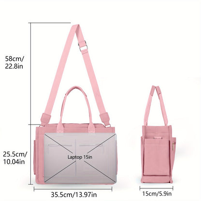 Chic Women's Convertible Tote - Laptop-Ready Crossbody/ Shoulder Bag with Smart Storage for Modern Living