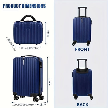 1pc/2pcs Suitcase Set Boarding Luggage Bag, 20inch Satchel Suitcase And 14inch Handbag Can Be Worn Diagonally Across The Trolley Case, with Wheels, Multi-Color Suitcase, for Office