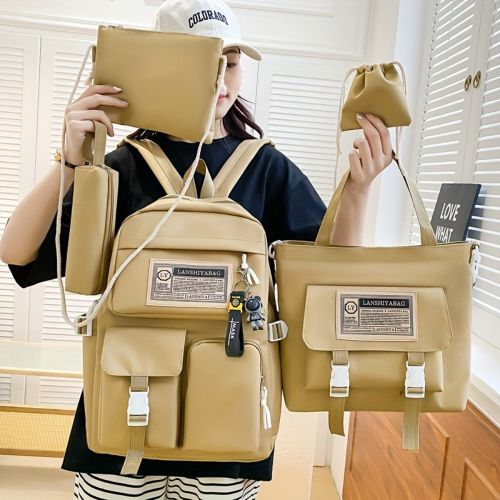 Backpack for Women – 5-Piece, Large Capacity, for School | Bag Vero – detail view 19
