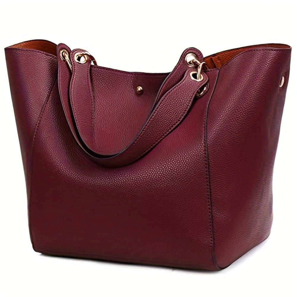 Tote Handbags for Women Large Capacity Work PU Leather Bucket Purse Designer Satchel Hobo Shoulder Bags
