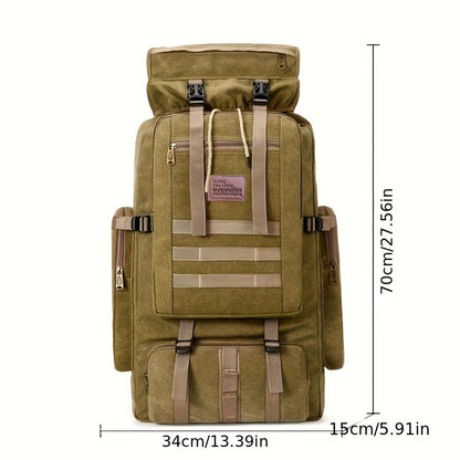 1pc 23.78gal Hiking Daypack Backpack Canvas Hydration Pack for Men And Women Climbing Outdoor Sport Large Capacity Sport Fitness Bag Gym Bag Halloween Black Friday Christmas Thanksgiving Gift