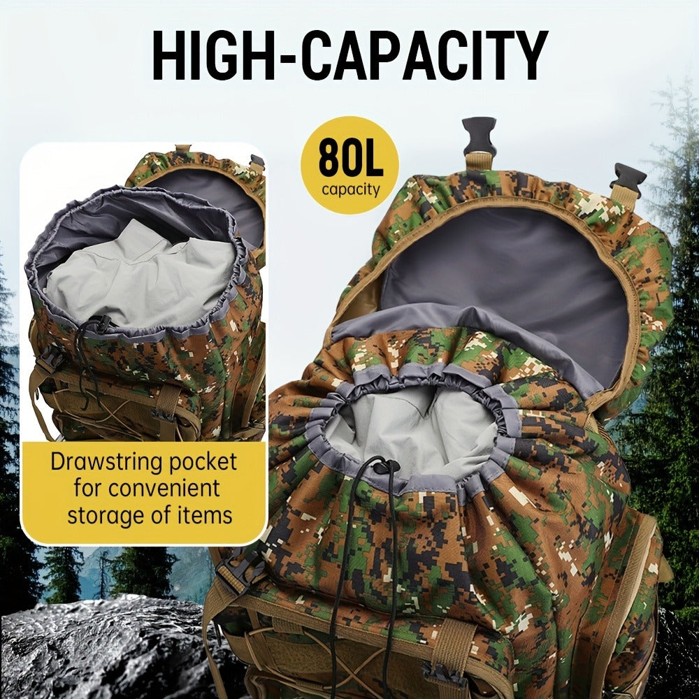 Tactical Outdoor Backpack Unisex, 21.13gal Large Capacity Molle System Rucksack, Multi - Pocket Camping Backpack with Durable 600D Fabric, Ideal for Hiking, Camping, Outdoor Adventures