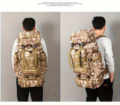 Set of 2pcs 21.13gal Spacious Multifunctional Camouflage Tactical Hiking Backpacks Featuring Various Compartments And a MOLLE System, Ideal for Outdoor Adventures, Camping, Trekking