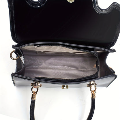 [Leopard Print Handbag] Fashionable New Women's Handheld Bag: Leopard Print Handbag With Magnetic Snap Closure, Metal Hardware Accents, Adjustable Shoulder Strap And Zip Closure