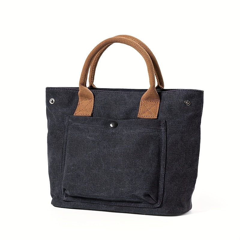 Thickened Handbag; Simple And Leisure Hand-held Bag; Vintage Literary Style Fabric Bag; Bag for Commuting.