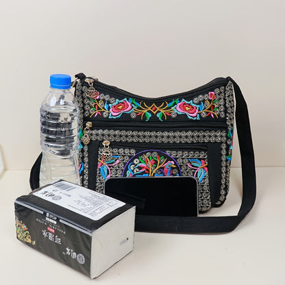 Laptop Bag – Adjustable Strap, Embroidered Floral Retro Bohemian Adjustable | Bag Vero – detail view 12