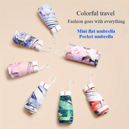 Digital Print Flat Portable Pocket Umbrella