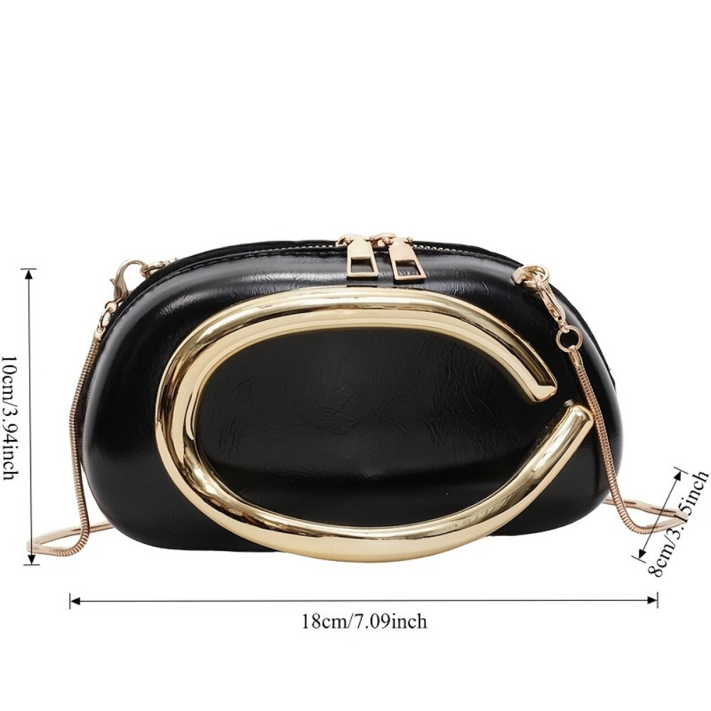 Women's Wallet – Acrylic Evening Clutch Golden Metal | Bag Vero – detail view 3