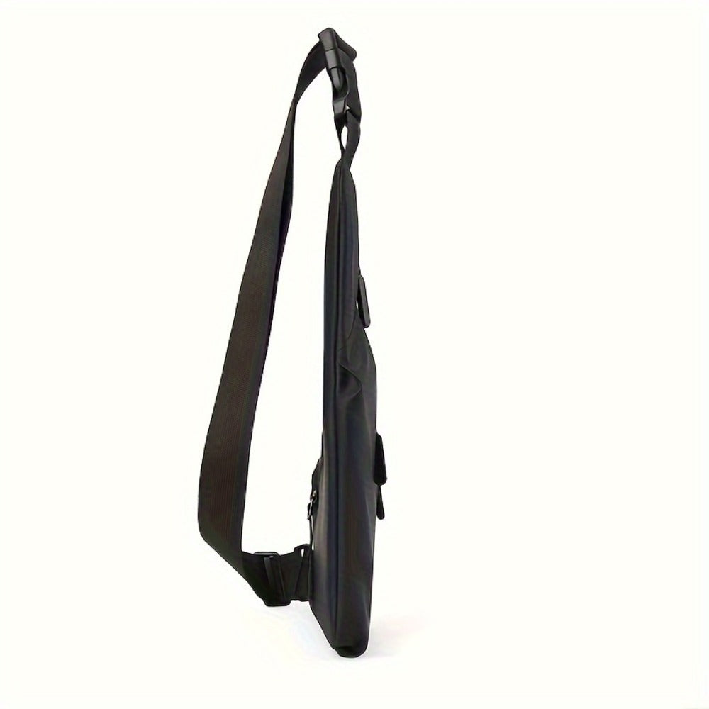1pc Men's Chest Bag - Adjustable Crossbody Bag with Lightweight Design & Secure Strap, Compact Messenger Bag for Travel, Work, College, Everyday Use - Unisex Sling Bag for Men & Women (Black), College Essentials, Minimalist Style, Highquality Fabric, Urba