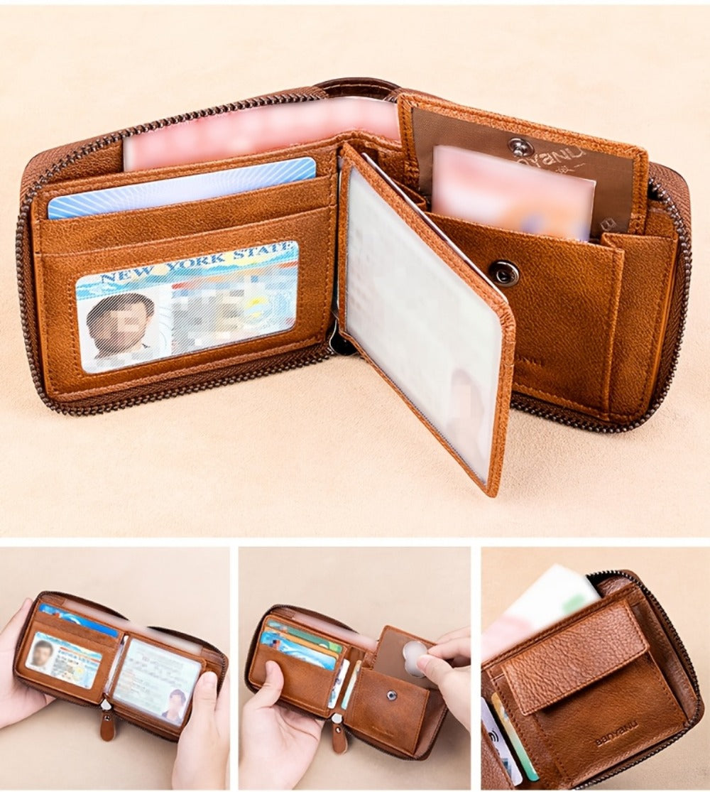 Men's Wallet – Genuine Leather, Large Capacity, RFID Blocking | Bag Vero – detail view 19