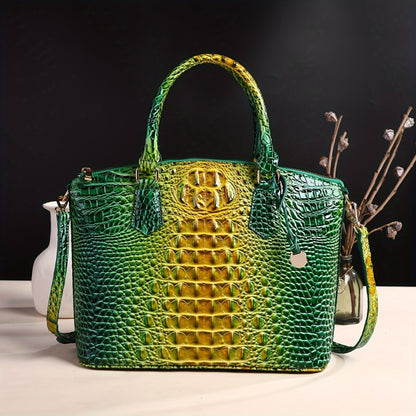 Women's fashion high-end handbag cross-body women's bag color crocodile pattern handbag women's work handbag cross-body bag
