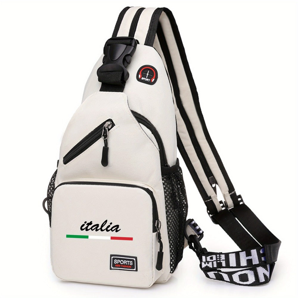 Italian-style Crossbody Bag - Large Capacity Convertible Backpack/shoulder Bag with Adjustable Shoulder Strap, Durable Polyester - Suitable for Travel And Daily Commuting - Unisex Backpack, (white/black) Crossbody Bag, Multi-functional Tote Bag