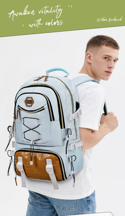 Chic Travel Backpack Suitable for Both Genders - Ideal for Work Commutes And Leisure Journeys, Featuring a USB Charging Port for Convenient Use While Traveling