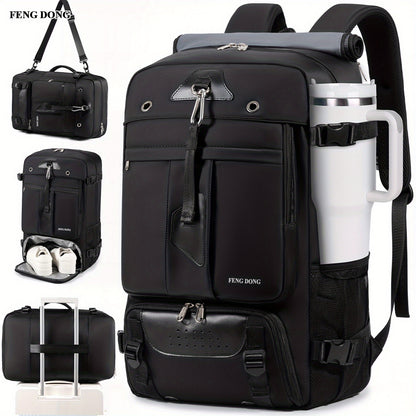 Large-capacity Lightweight Travel Backpack with Port, Laptop, and Shoe Storage Compartments, 15.6-inch Laptop Backpack, Padded Backpack with Power Bank, Adjustable Padded Shoulder Straps, High-quality Backpack Suitable for Hiking - Men's Backpack
