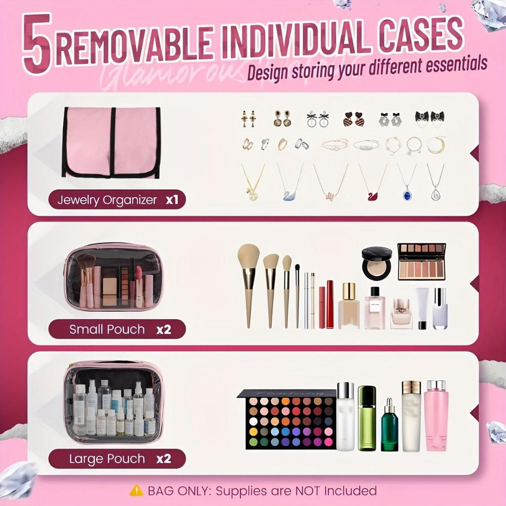 Travel Makeup Bag – for Travel, Multifunctional Makeup Case Removable Inner | Bag Vero – detail view 6