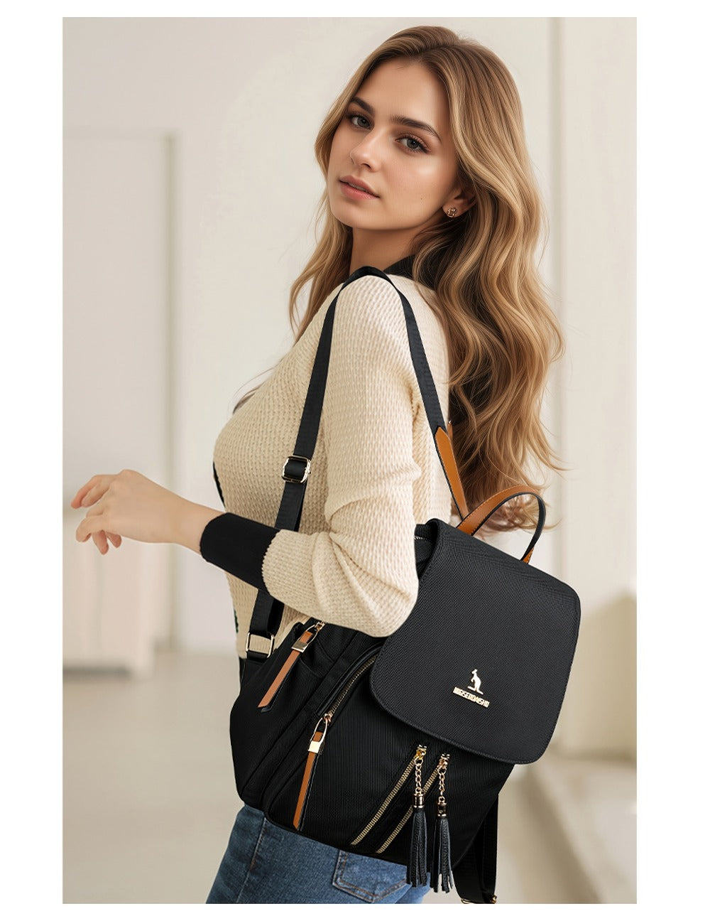 This Is a Stylish And Spacious Women'S Backpack That Serves Multiple Purposes. It Is Lightweight, And Features a Easy Yet Versatile Design with Adjustable Shoulder Straps, Making It Ideal for Travel, Commuting, Sports