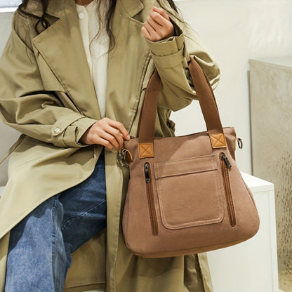 Ladies' Bags, Crossbody Bags, Shoulder Bags, Large Capacity Tote Bags, Workplace Commuting, Durable And Practical, Classic And Simple Casual Design Versatile Zipper Bags, Handbags, Bags, Fabric Bags ( Crossbody Bags Large Capacity Bags)