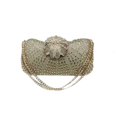 Elegant Flower-Shaped Full- Evening Clutch with Phone Pocket, / Luxury Wedding Accessory Suitable for Prom, Gala, Events