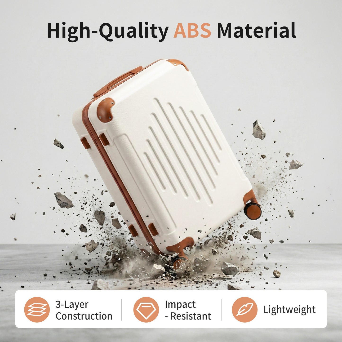 5-Piece Luggage Set Suitcases with Lock, 12/16/20/24/28 Inch Lightweight Trolley Case, Durable PP Material for Men Women, Ideal for Travel & Long Journeys
