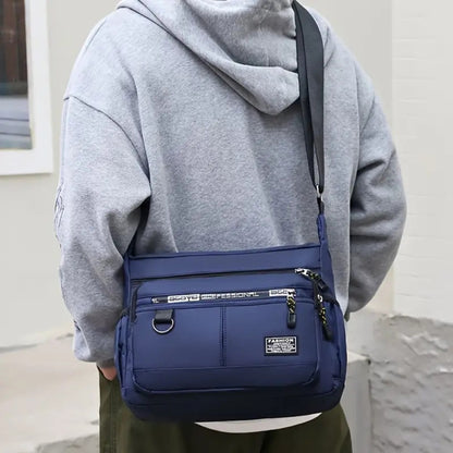 Unisex Adjustable Strap Crossbody Backpack | Multi-pocket Durable Nylon Messenger Bag, Suitable for Daily Commuting, Work, and Travel, Available in Black and Various Colors