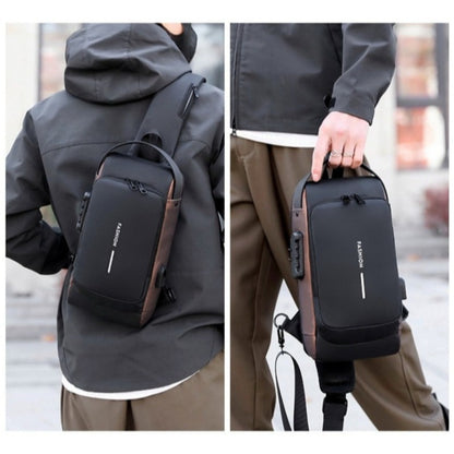 Combination Lock Security Chest Bag - Large Business Crossbody, Durable Travel & Work Tote