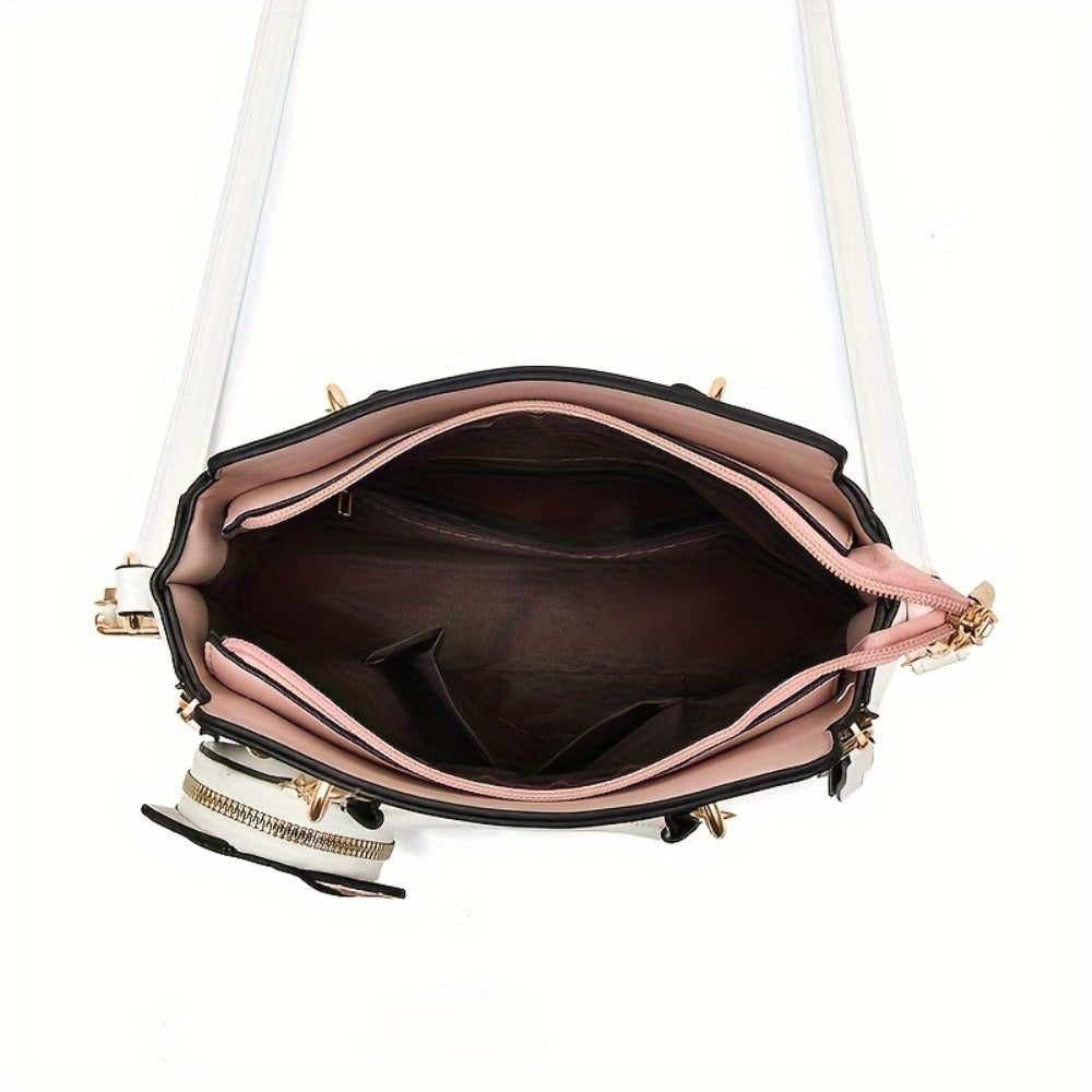 Fashion Ladies Top Handle Satchel Bags - Small Purses And Handbags For Women Teenage Girls - With Kitten Pendant -  Suitable for Everyday Use & Parties - Perfect Gift for Teenagers & Young Women