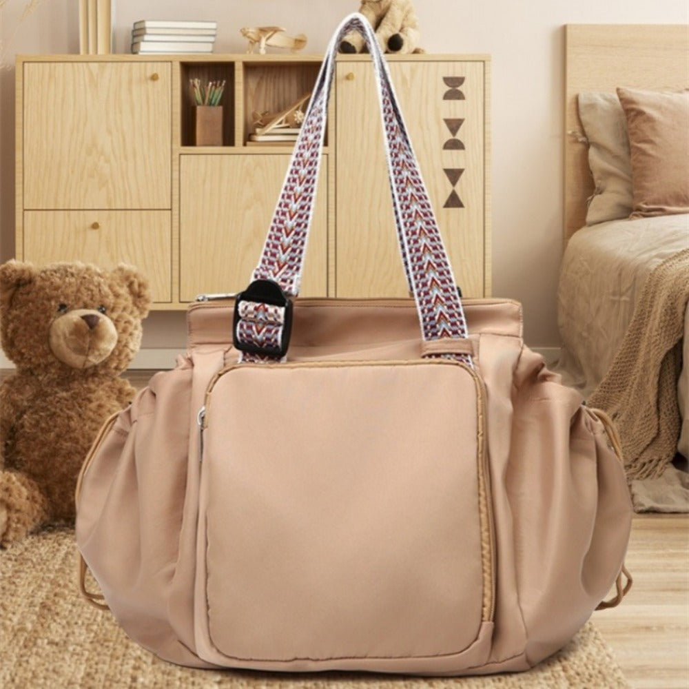 1 Large Capacity Multi-Pocket Bag, 13.8*12.6 Inches, Shape-Adjustable & Multi-Functional, Shoulder, Backpack, Handheld, or Luggage Trolley, for Travel, Fitness, Daily Use & Commuting