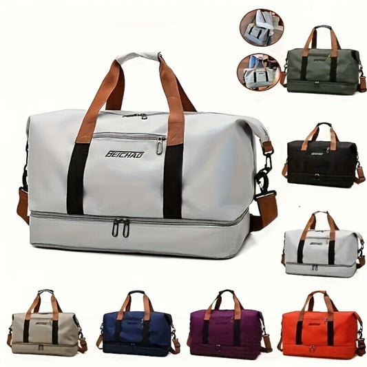 Large Capacity Travel Bag for Women; Deluxe Extra Large Handbag with Separate Compartments, Dry And Wet Separation, Suitable for Travel Exploration And Fitness; Maternity Bag; Bag with Independent Shoe Compartment Travel Bag