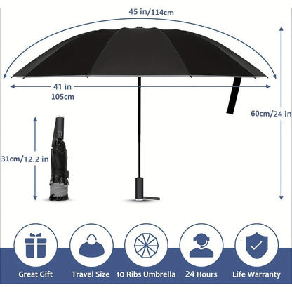 1pc Automatic Folding Umbrella Heavy-Duty Windproof & with Suitable for All Weather, Compact Portable Canopy, Automatic Open/Close System, 20-Rib Sturdy Frame for Travel, Business, for & Gift