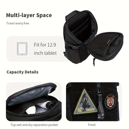 [Stylish Crossbody Bag] Resilver Men's Large Capacity Chest Bag, a Stylish Crossbody Bag Designed for Short Trips, Perfect for Men As a Fashionable Sling Or Shoulder Bag