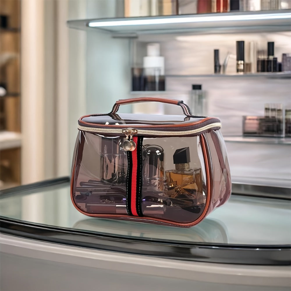 New Apple Bag Cosmetic Bag, Women's Large-capacity Transparent Toilet Bag, Transparent Travel Bag with Zipper.