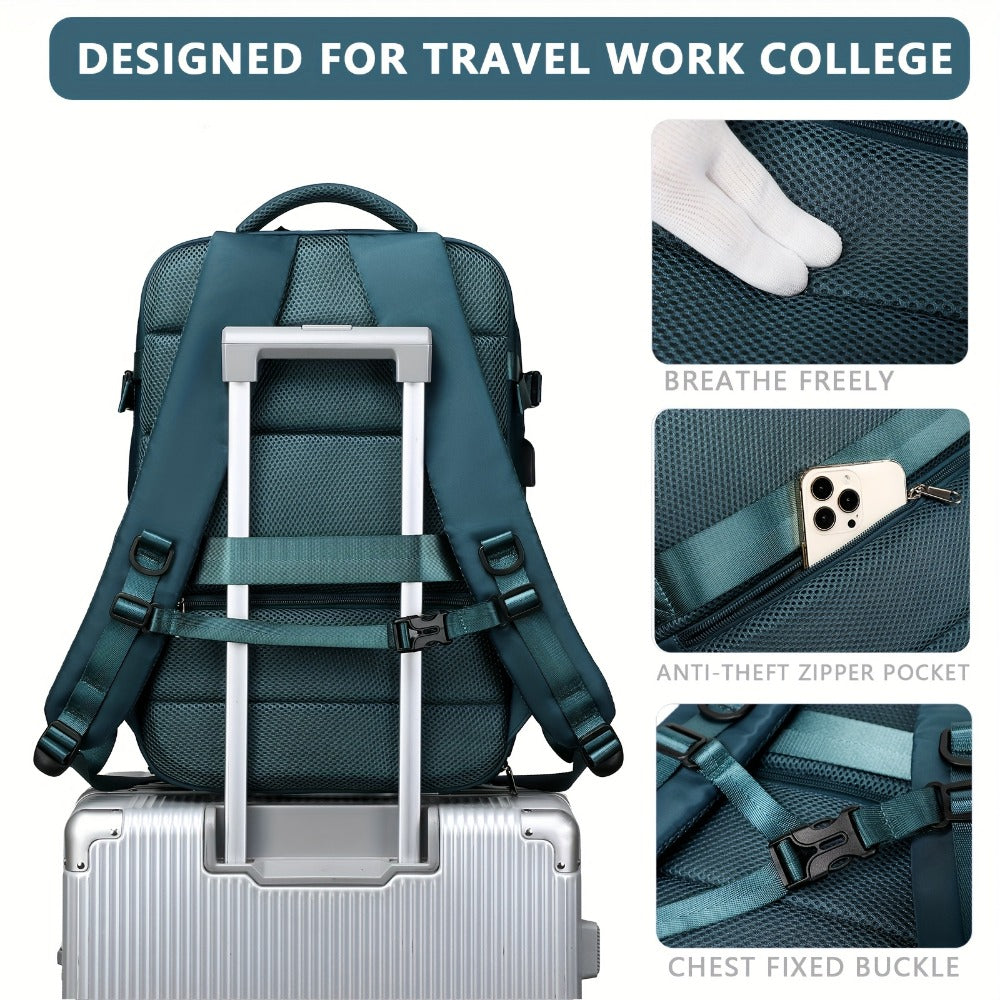 Laptop Backpack – 16 Inch, USB Charging, Spinner Wheels, for Travel | Bag Vero – detail view 16