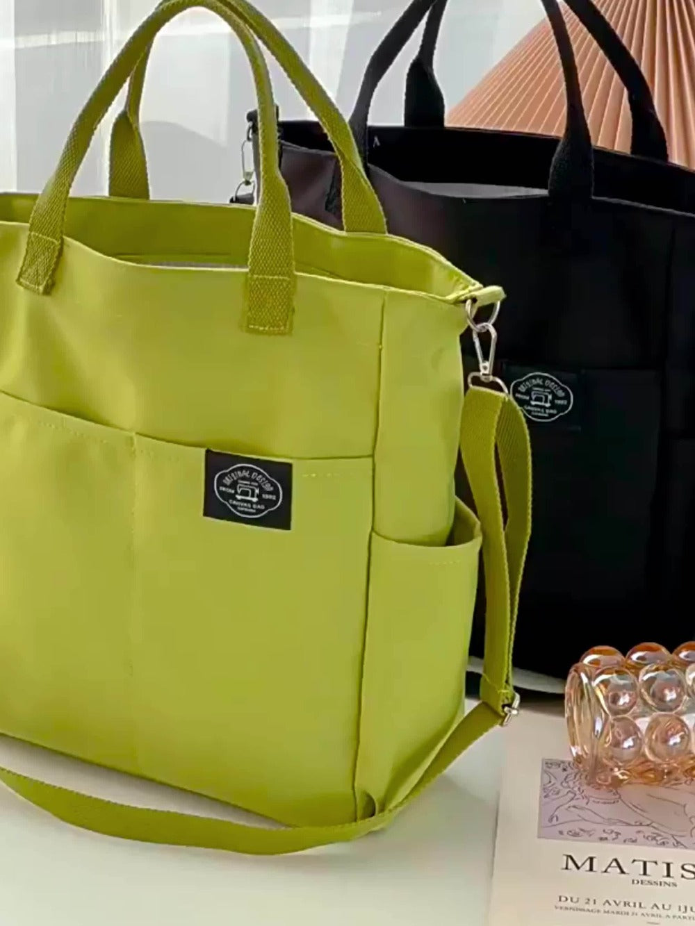 Large-capacity Elegant Hand-held Tote Bag for Ladies - A Lightweight And Spacious Single-shoulder Bag with A Zipper Closure And A Fixed Rope Handle, Suitable for Travel And Vacation. White/black/blue/green, Travel Handbag | Casual Bag | Crossbody Bag