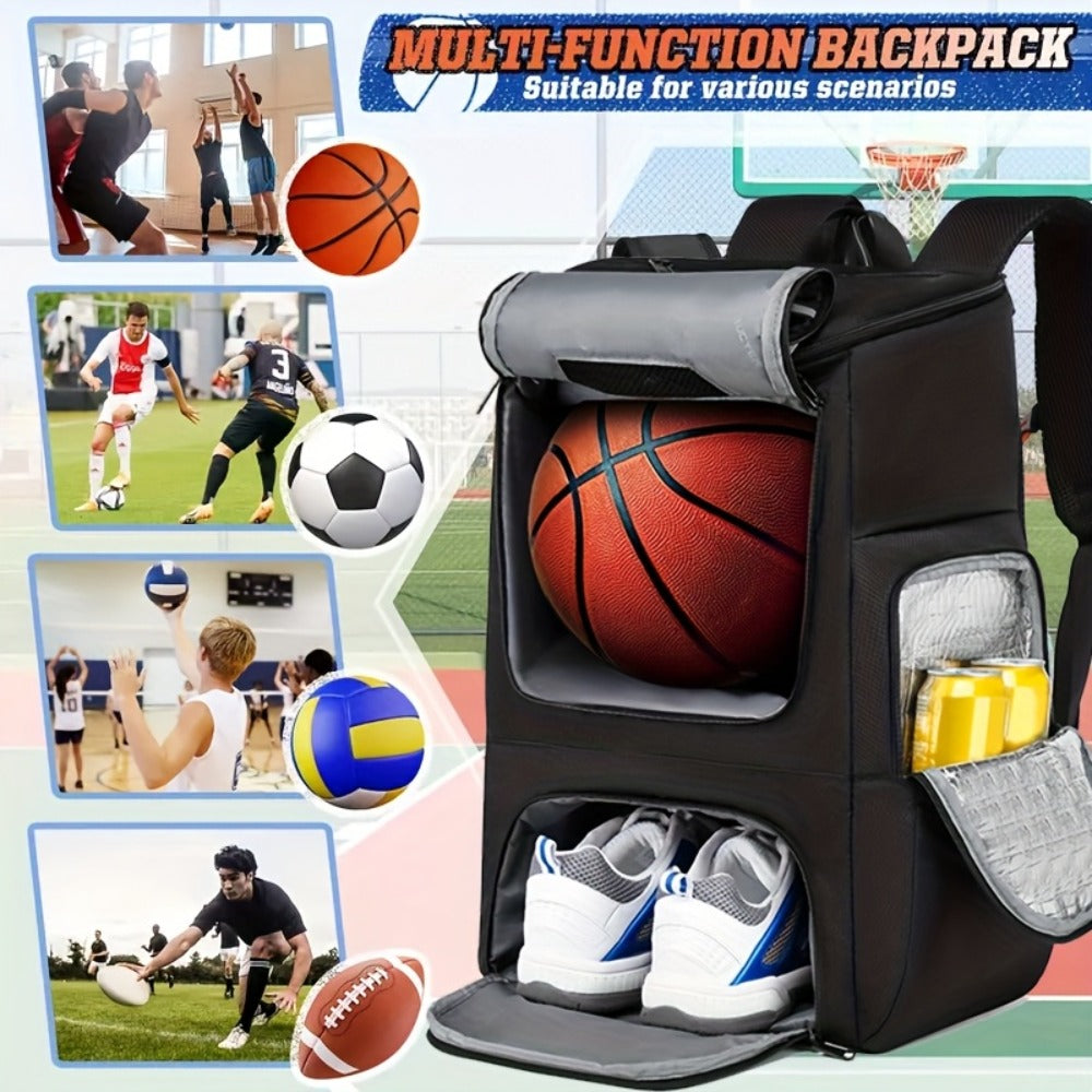 Multifunctional Basketball Bag Training Pack Youth Basketball Backpack Large Capacity Convenient Shoulder Bag Insulated Dual-Shoulder Bag Casual Bag Football Bag with Independent Shoe Compartment