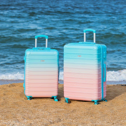 UUH - 4pcs Luggage Set - Sturdy ABS Material Luggage, Smooth Dual Wheels, TSA Certified Locks, 13/20/24/28 Inch Sizes, Gradient Colours, 13 Inch Carry-on Case Included, Ultra-lightweight Design - Perfect for Travelling