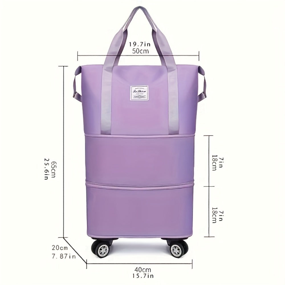 A Multifunctional 50.01-Liter Large-Capacity Travel Bag, with Foldable Design And Wheels, 3-Layer Expandable, Super-Large Capacity And Hand-Washable, Is Very Suitable for Sports, Fitness, Picnics, Travel And Hiking